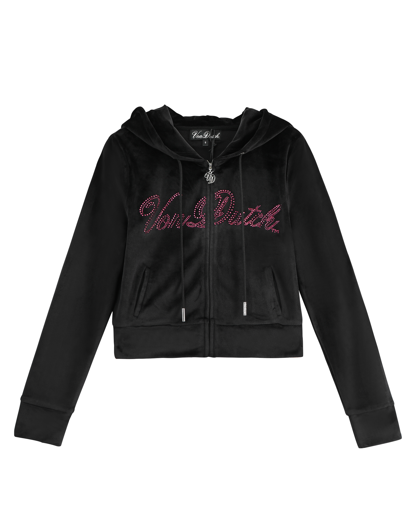 Velour Zip Up - Black