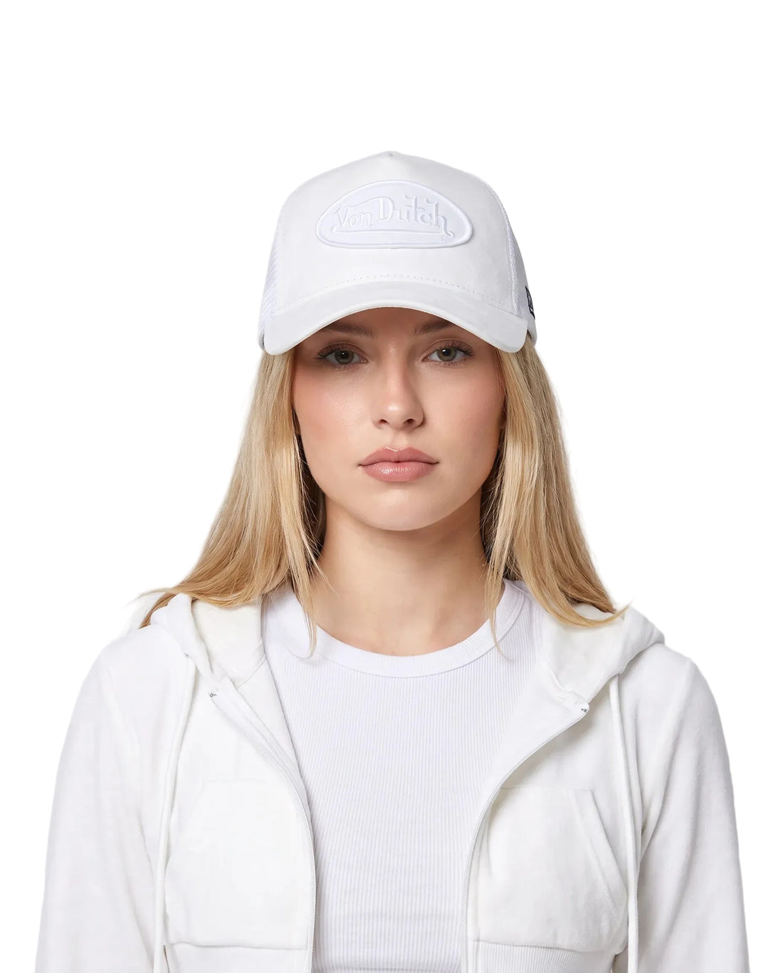 Suede Trucker Hat - Triple White — image 2