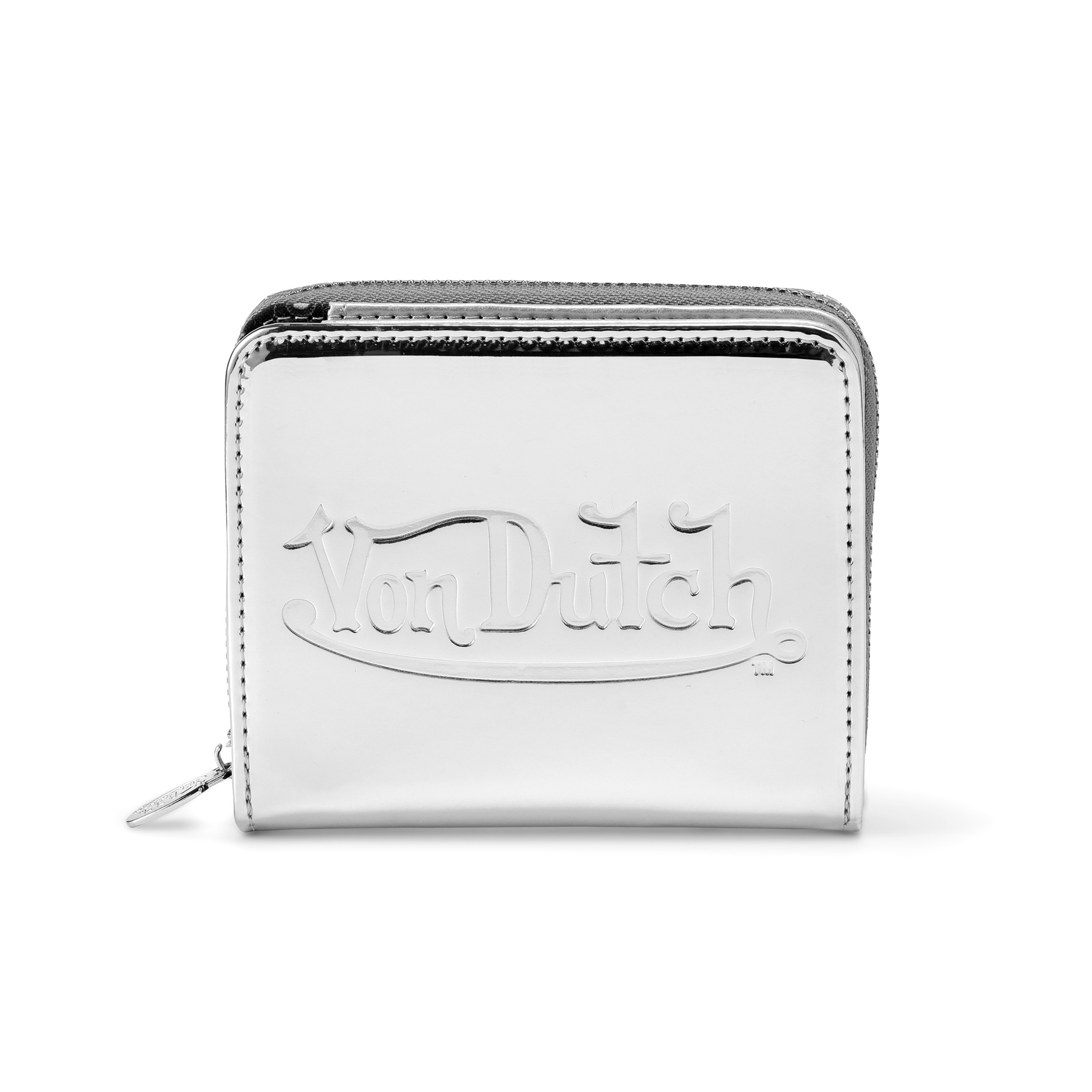 Chrome Zip-Up Wallet
