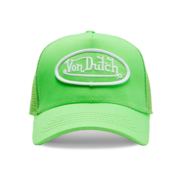 Von Dutch Trucker Hat Slime Lime Green SnapBack Adjustable Adult Kids Velvet Trucker Hat - Lime Green | Von Dutch main image 4