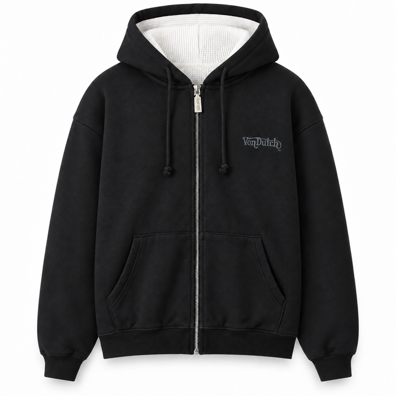 BLACK - THERMAL ZIP UP