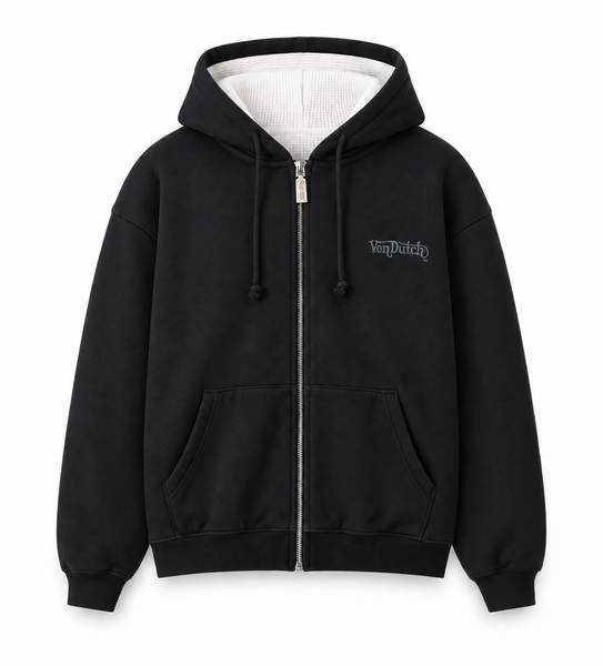 BLACK - THERMAL ZIP UP – Von Dutch