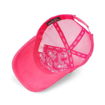 Kids Velvet Trucker Hat -  Hot Pink Crush