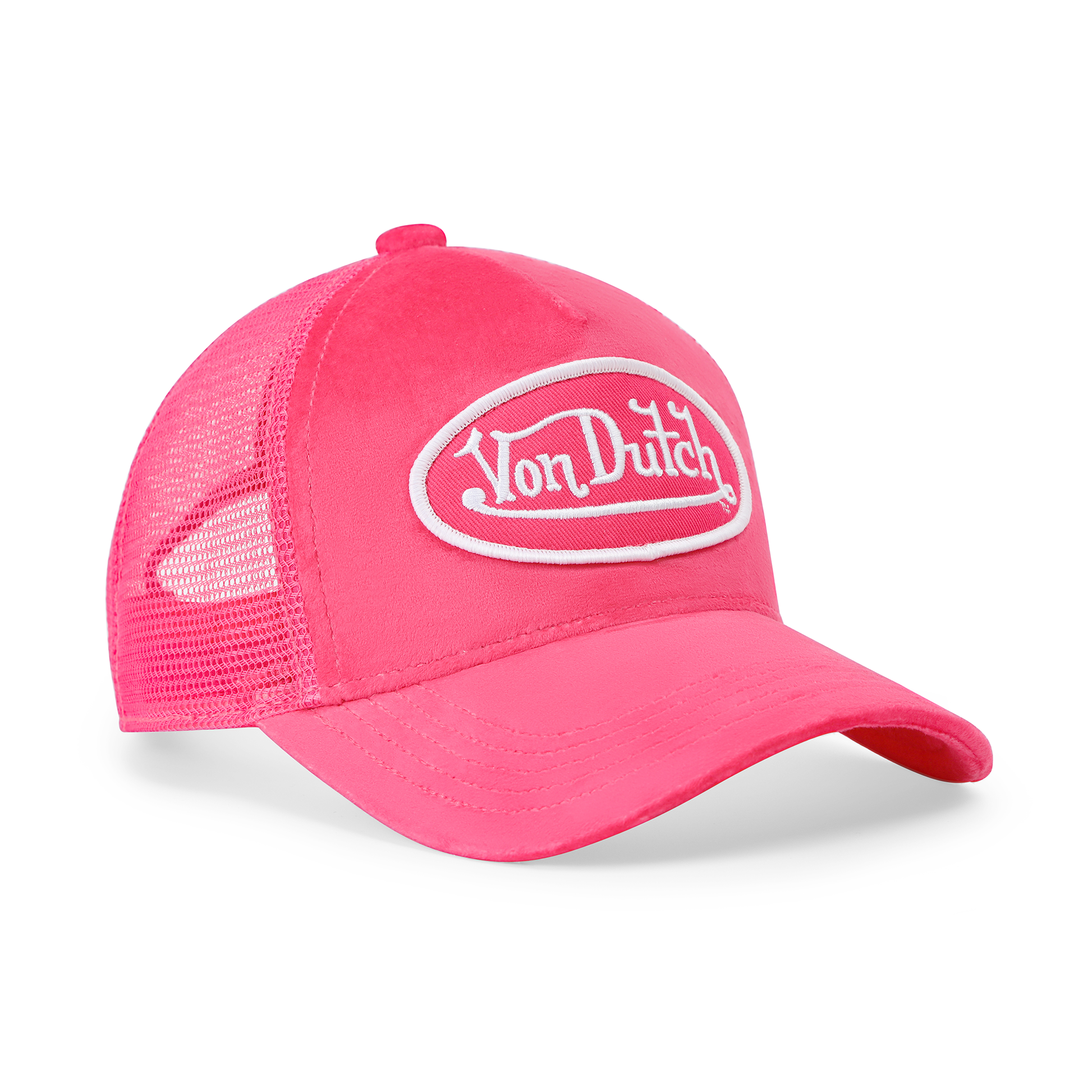 Kids Velvet Trucker Hat - Hot Pink Crush | Von Dutch