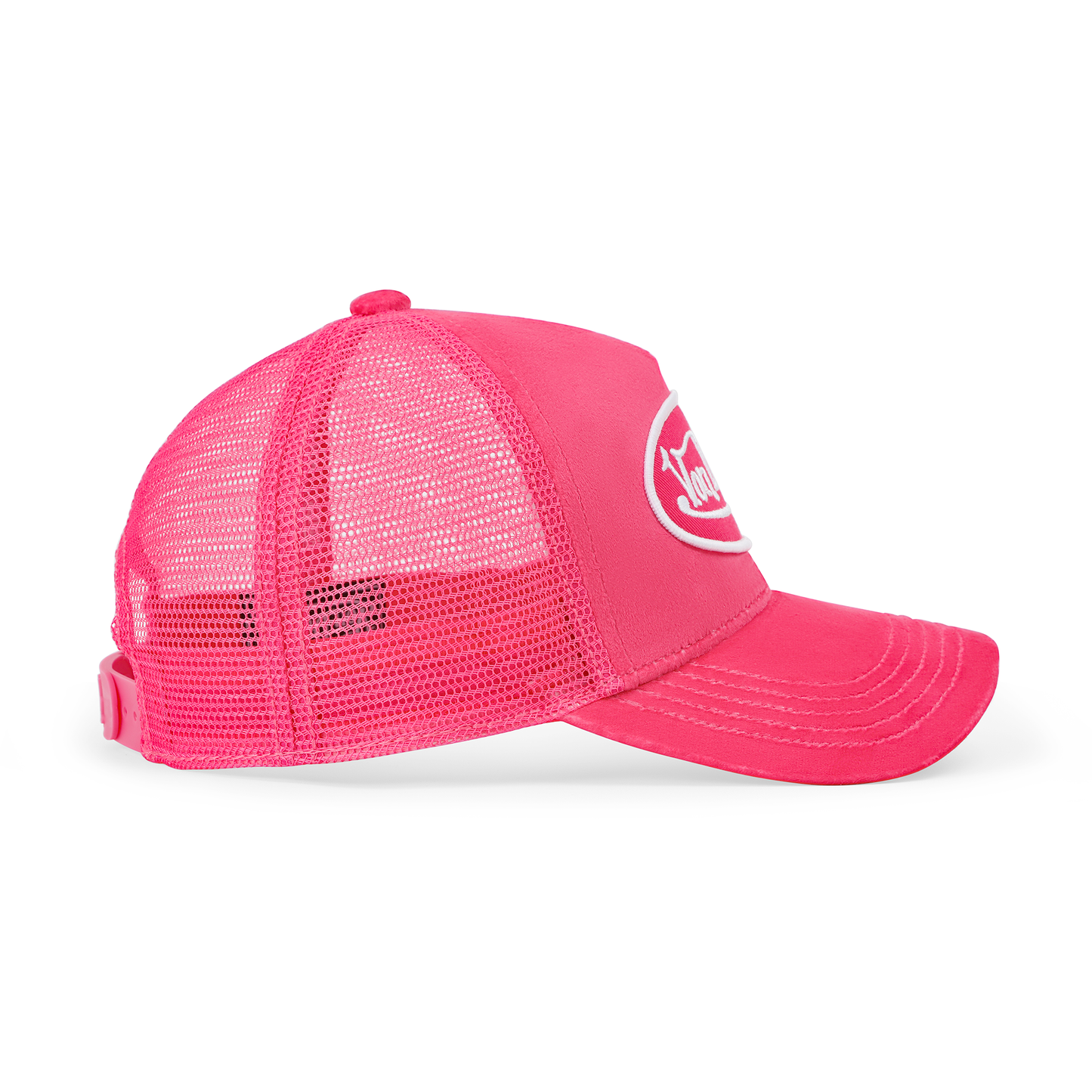 Kids Velvet Trucker Hat -  Hot Pink Crush