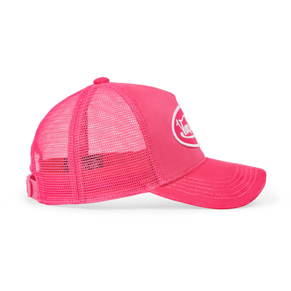 Kids Velvet Trucker Hat -  Hot Pink Crush