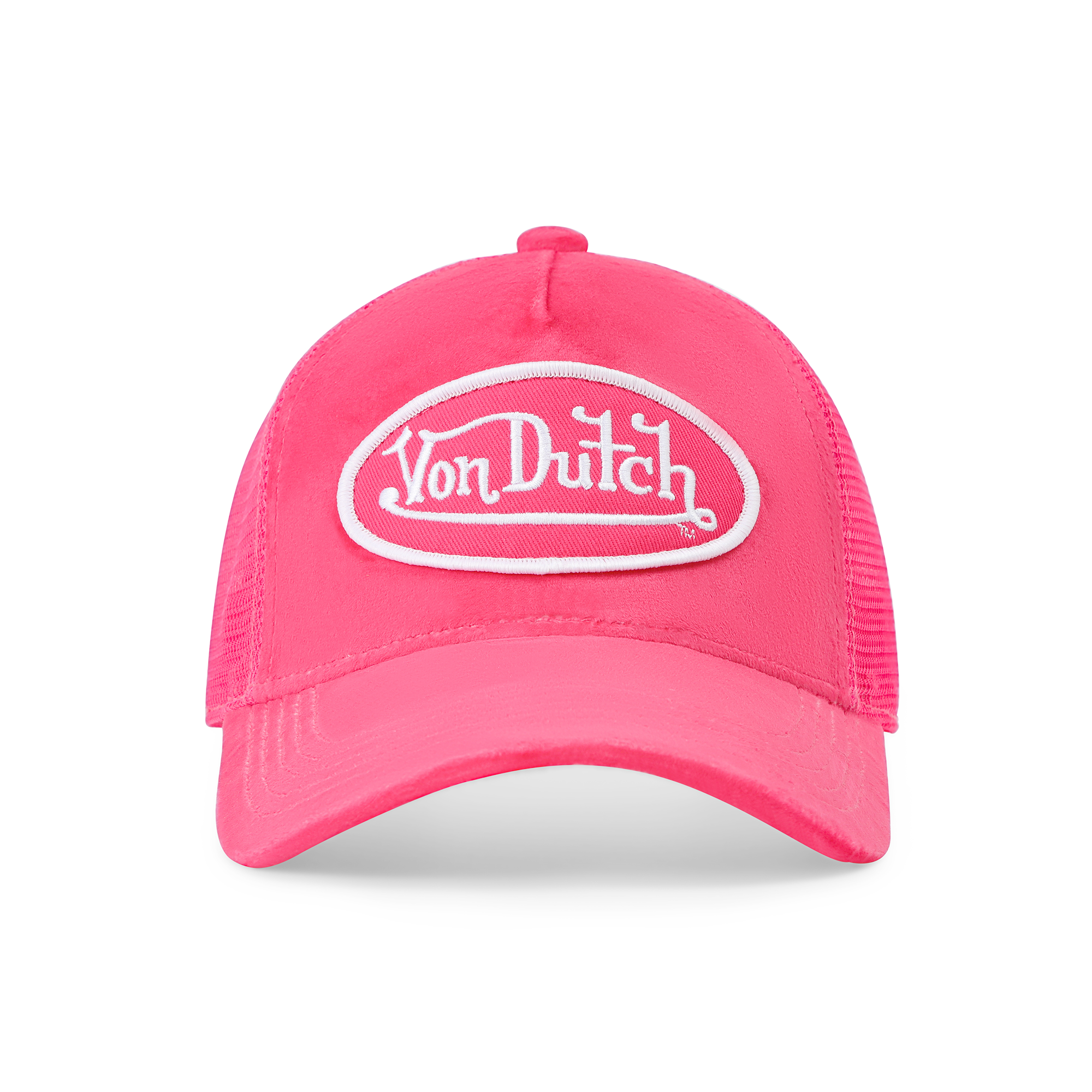 Kids Velvet Trucker Hat -  Hot Pink Crush
