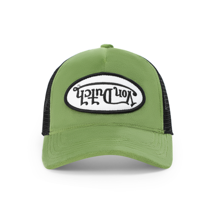 Kids Velvet Trucker Hat - Sage Green