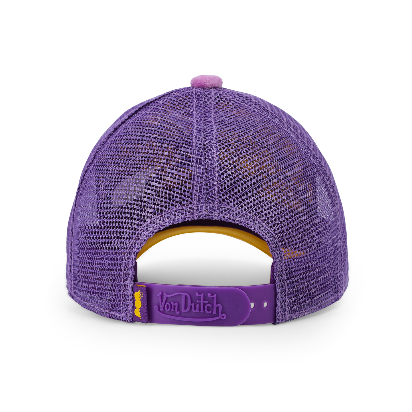 Kids Purple & Yellow Velvet Trucker Hat