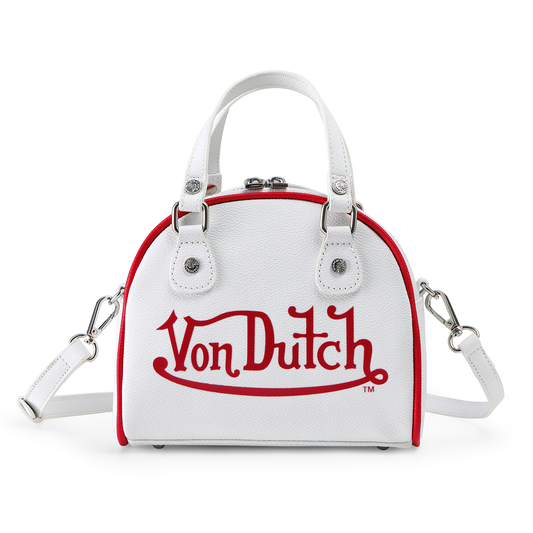 White & Red Two-Tone Bowling Bag