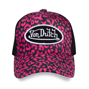 Hot Pink Cheetah Velvet Trucker