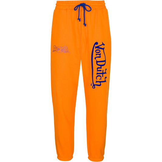 Orange with Royal Purple Velvet Wordmark Jogger