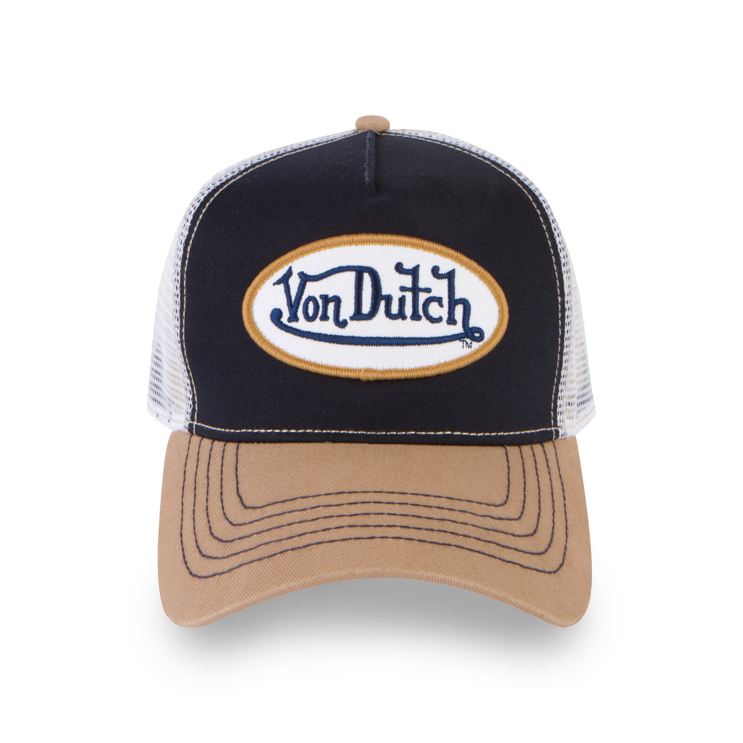 Navy with Tan Trucker