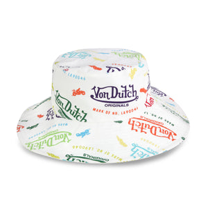 White All Over Print Bucket Hat