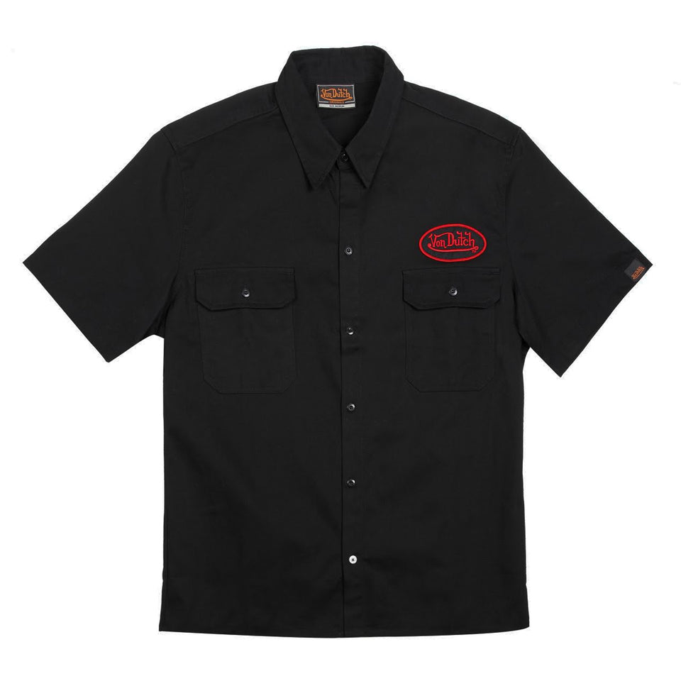 Von Dutch Mens Button Up Shirt Black