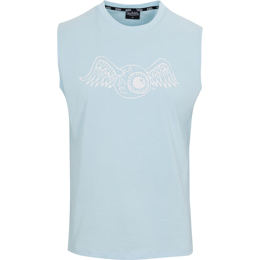 Von Dutch Originals Flying Eyeball Light Blue Sleeveless Tee