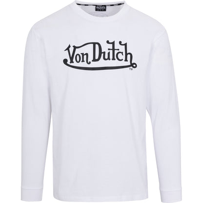 Von Dutch Originals Logo White LS Tee
