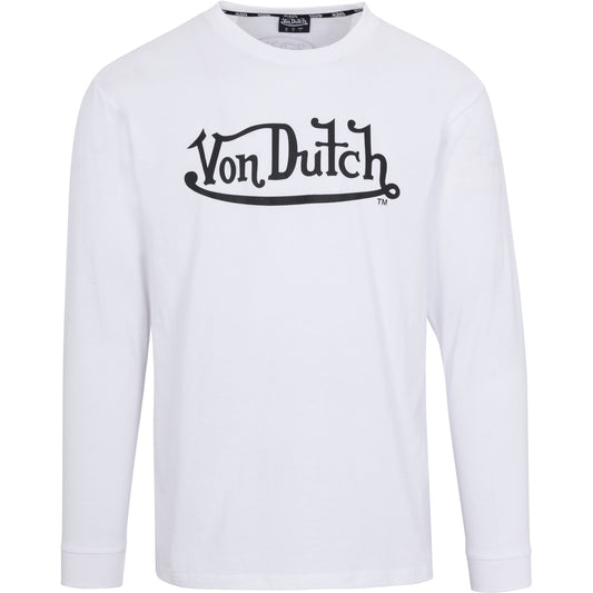 Von Dutch Originals Logo White LS Tee