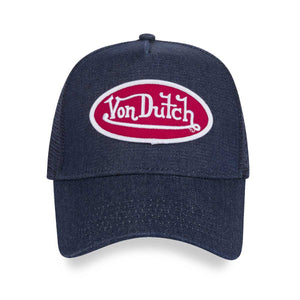Dark Denim with Red & White Logo Trucker