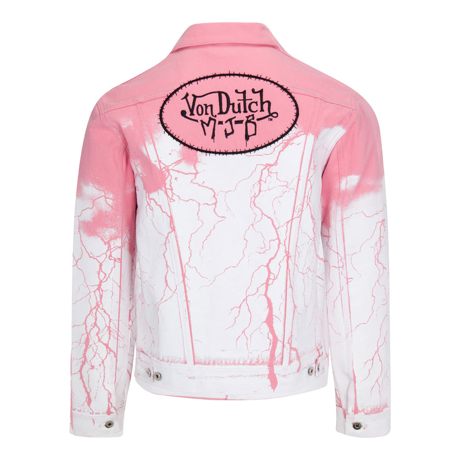 Von Dutch designed by Marc Jacques Burton Pink Lightening Denim Jacket