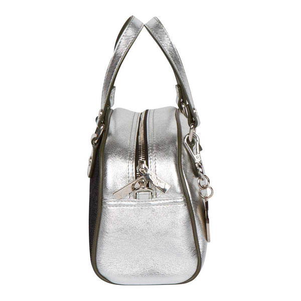 Silver Leather Von Dutch Paris Bowling Bag