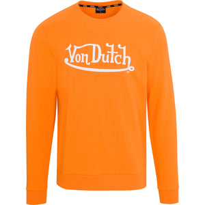 Von Dutch Originals Logo Orange Crew Neck Sweater